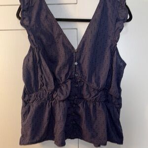 Women's Navy Sleeveless Top